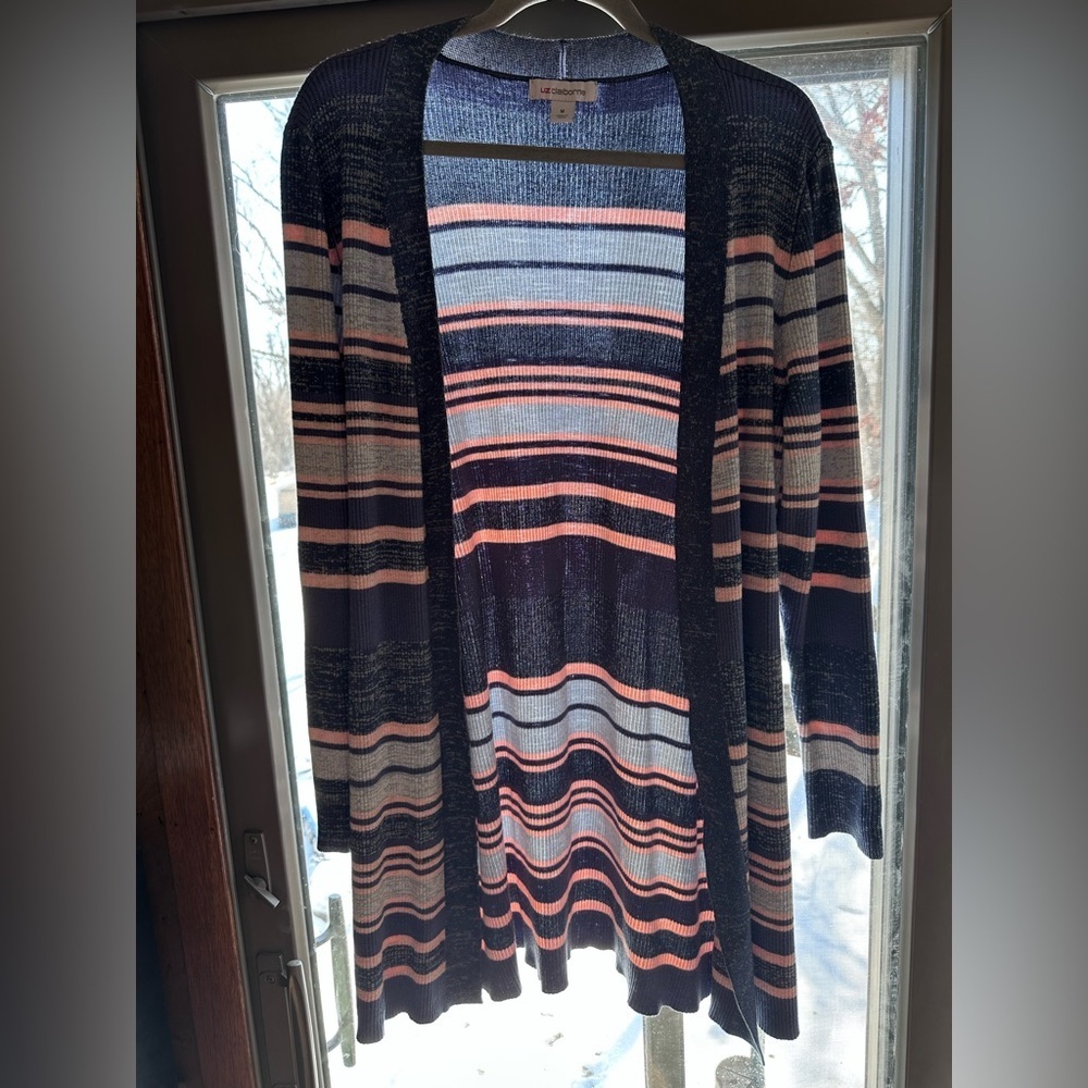 Multicolored Long Sleeve Open Front Cardigan Size… - image 2